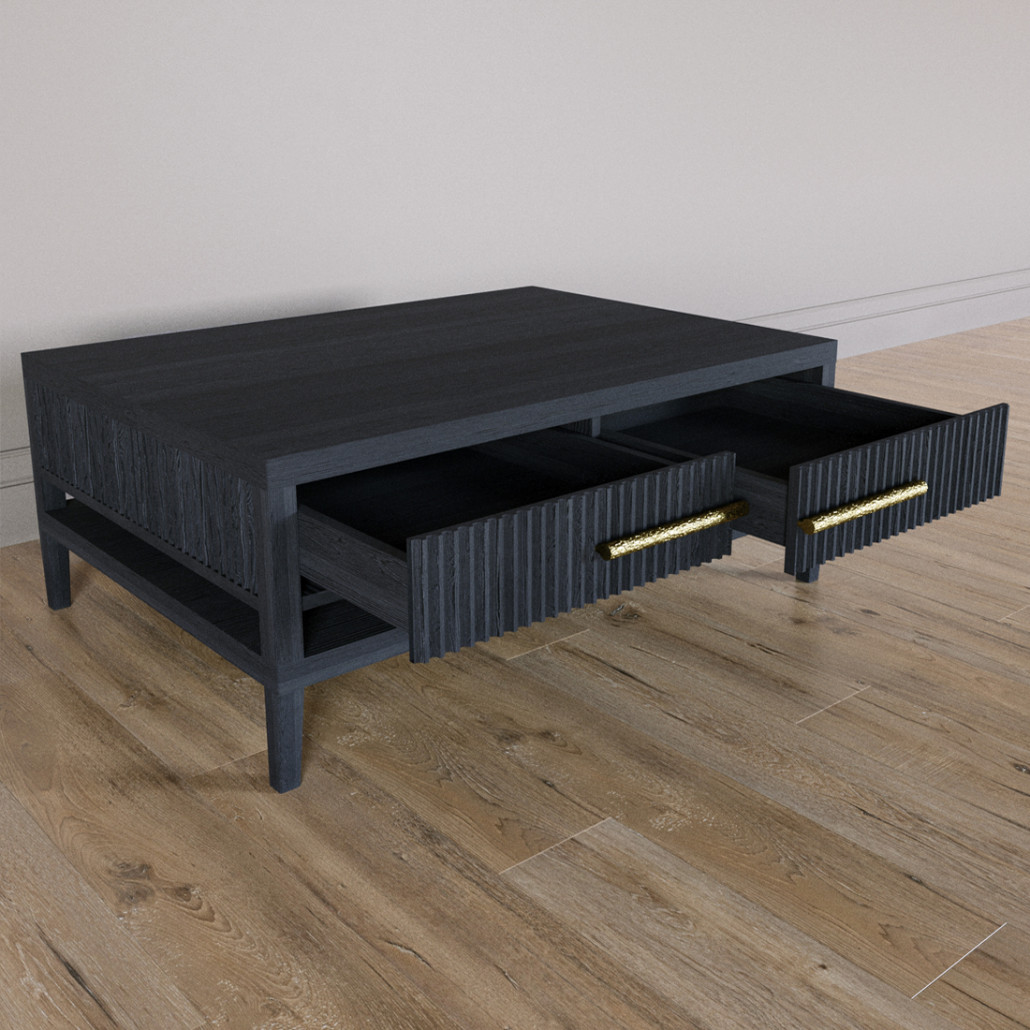 Кофейный стол Primo с двумя ящиками Черный дуб