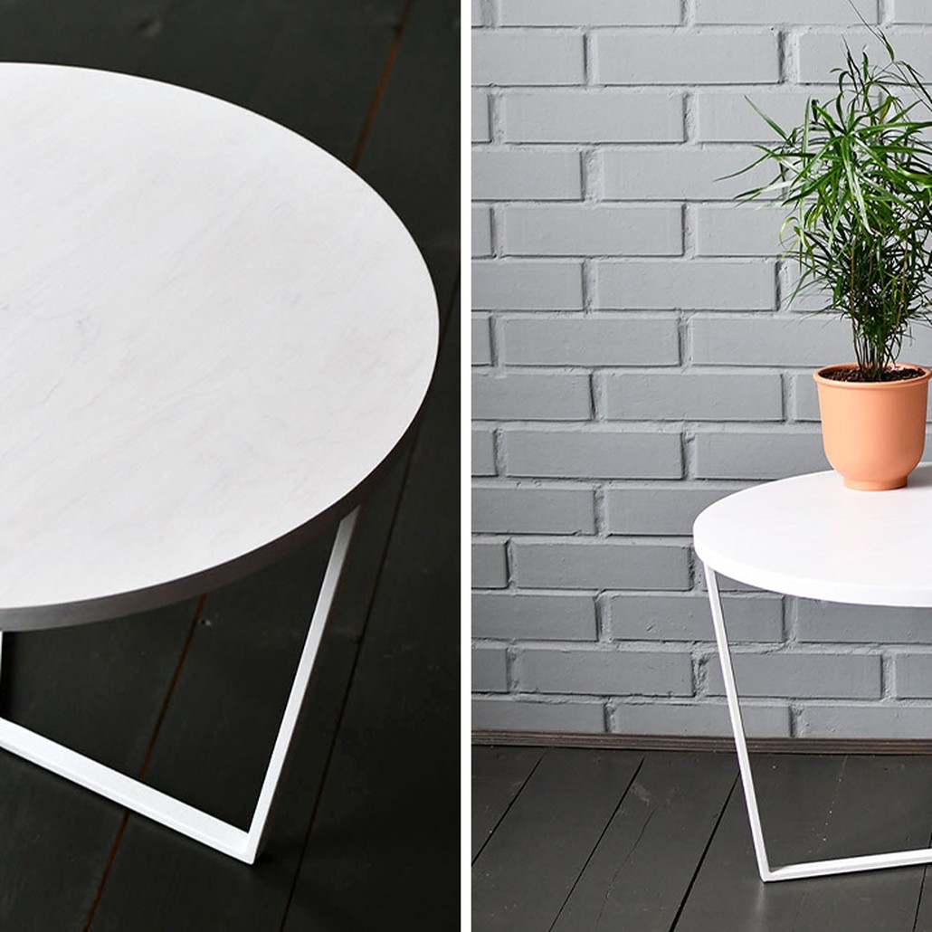 Кофейный стол Thea White Industrial Metal Rust Coffee Table