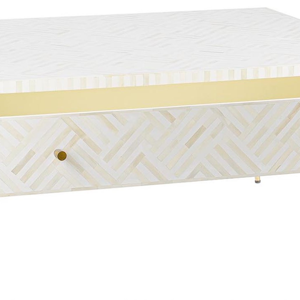 Кофейный стол White Indian Bone Inlay Coffee Table