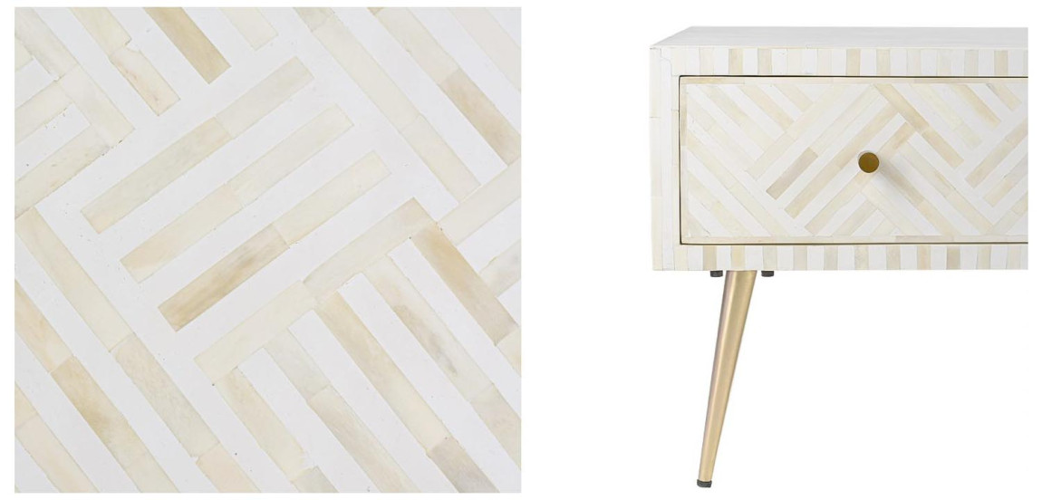 Кофейный стол White Indian Bone Inlay Coffee Table