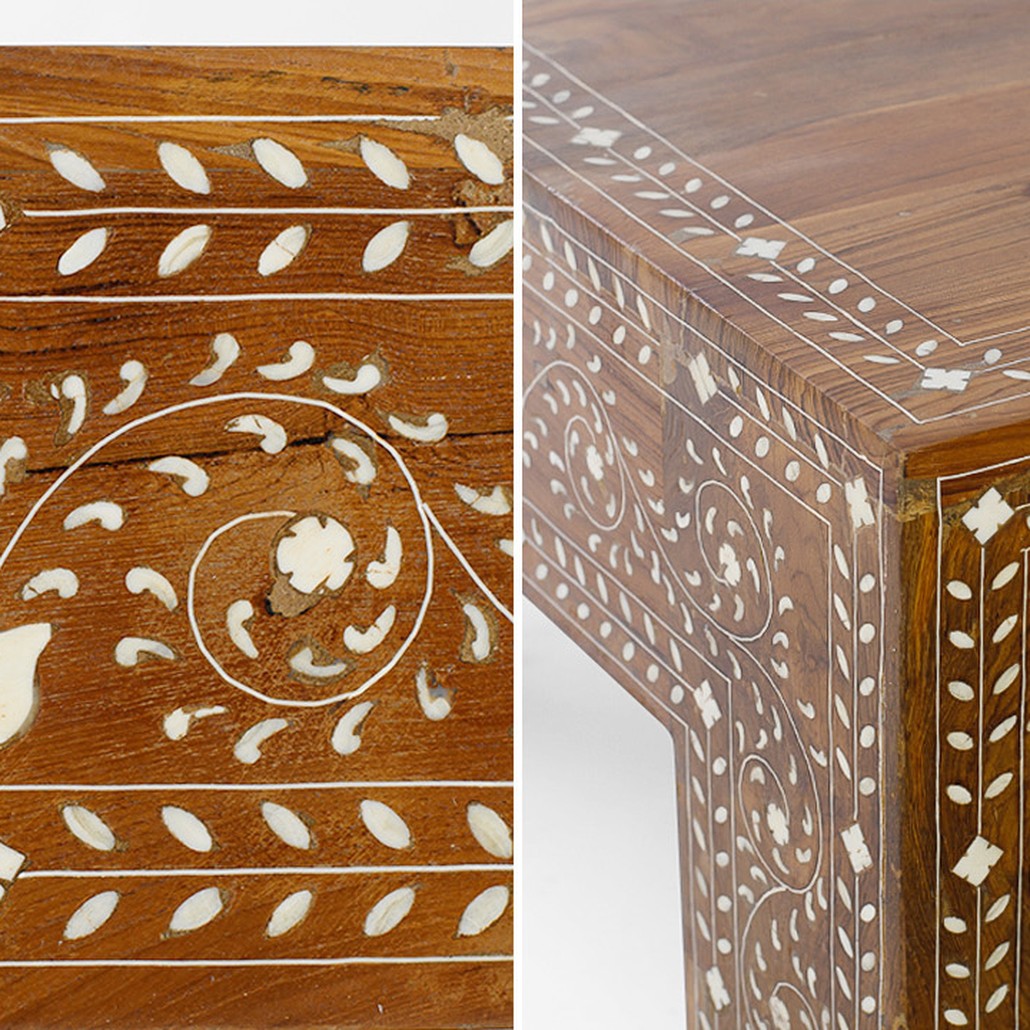 Кофейный стол Wooden Bone Inlay Coffee Table