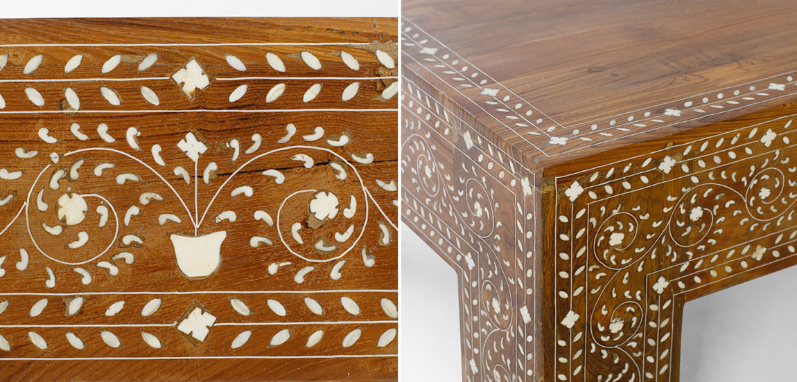 Кофейный стол Wooden Bone Inlay Coffee Table
