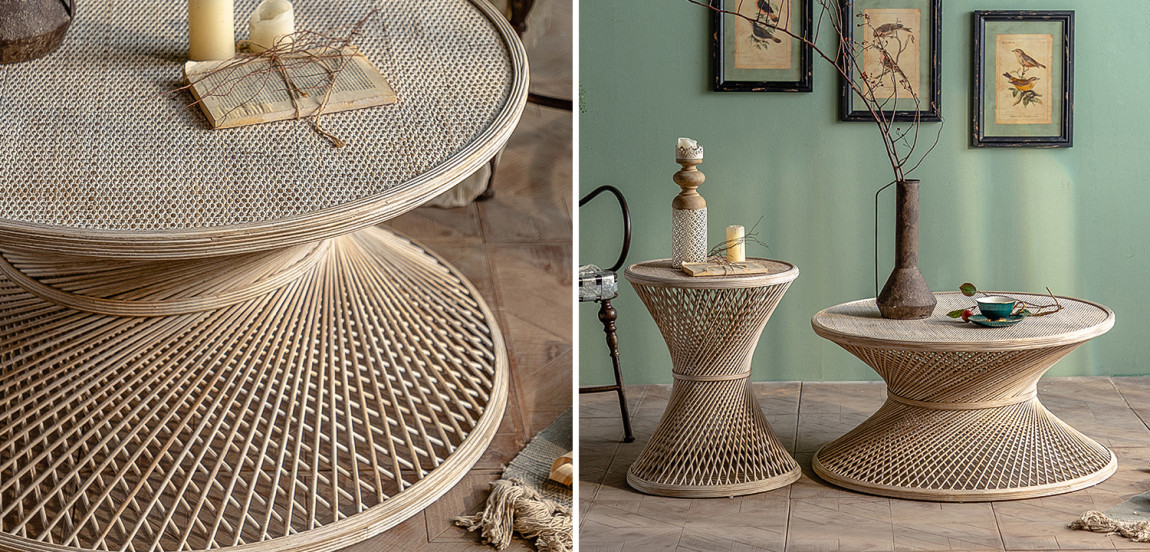 Кофейный стол Zaire Wicker Coffee Table Light