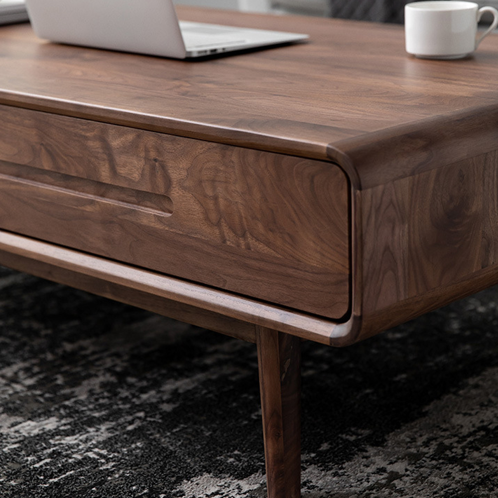 Кофейный стол из массива дерева с выдвижными ящиками Coffee Walnut Table