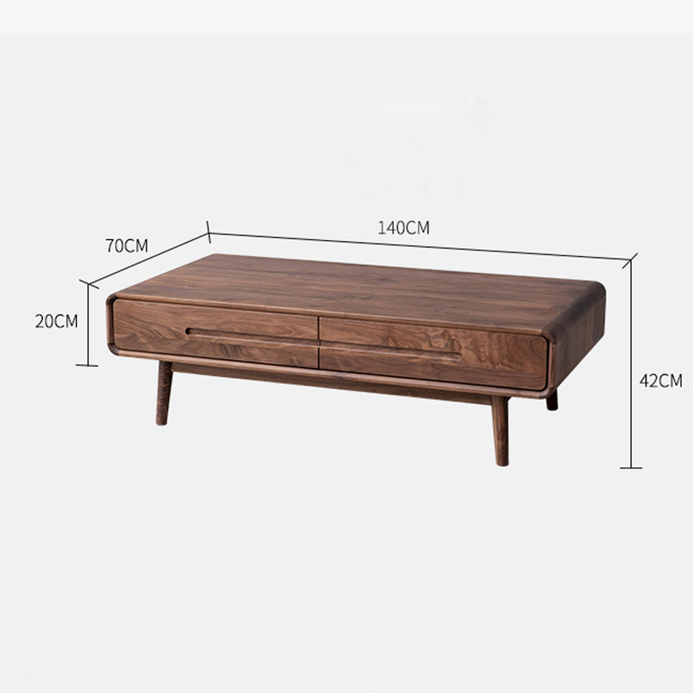 Кофейный стол из массива дерева с выдвижными ящиками Coffee Walnut Table