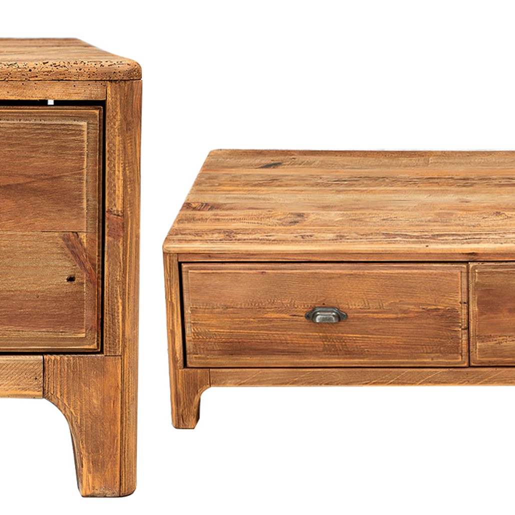 Кофейный стол из массива сосны с 4-мя ящиками Tegan Coffee Table