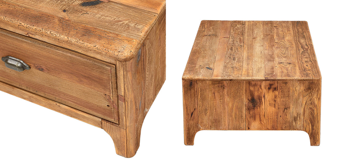 Кофейный стол из массива сосны с 4-мя ящиками Tegan Coffee Table