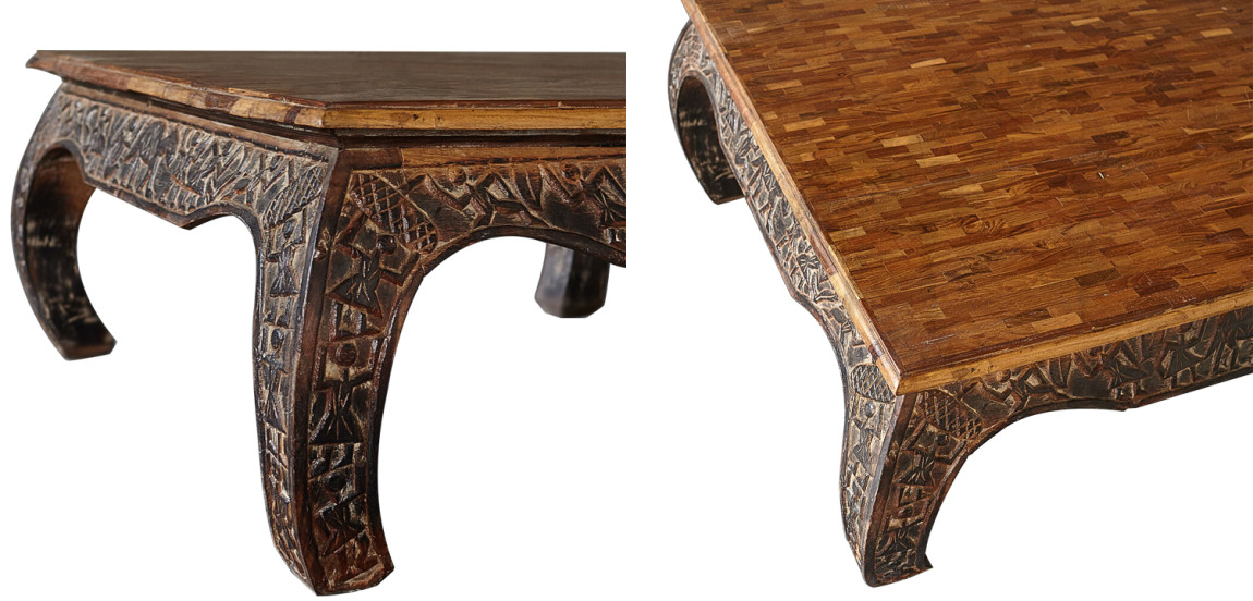 Кофейный стол из массива тропического дерева Aalia Grey mango Coffee Table