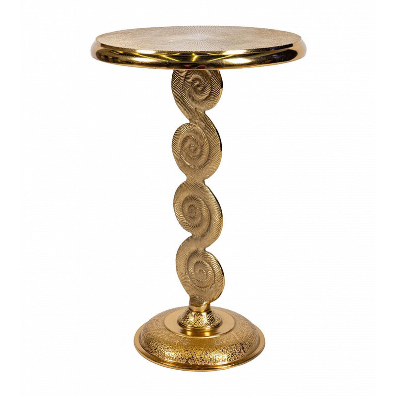 Кофейный стол из металла с круглой столешницей Table Gold Metal