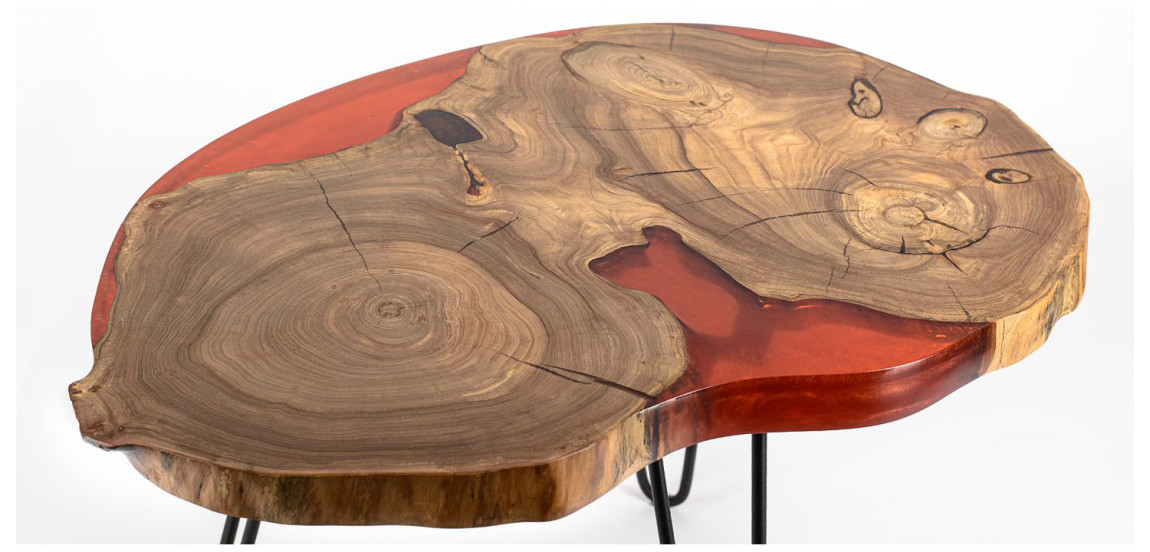 Кофейный стол карагач + красная смола