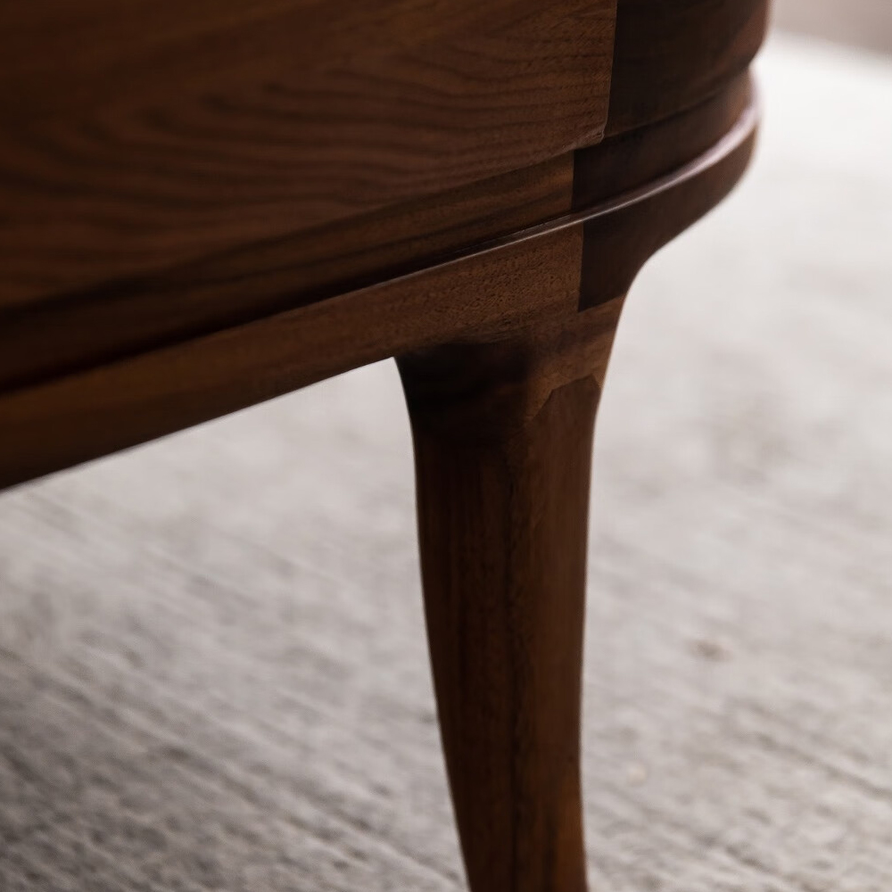 Кофейный стол овальный из дерева с 2-мя ящиками Coffee Walnut Table