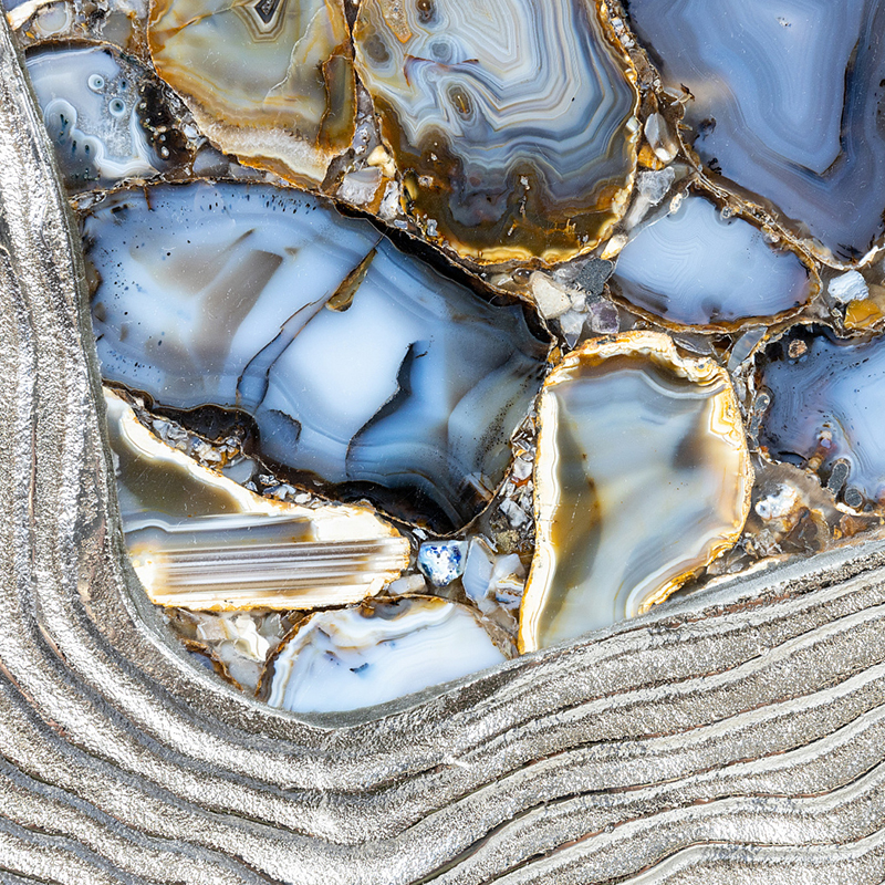 Кофейный стол со столешницей из агата Agate Design Blue