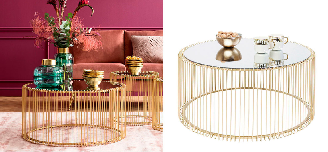 Кофейный столик золото круглый  Anthony