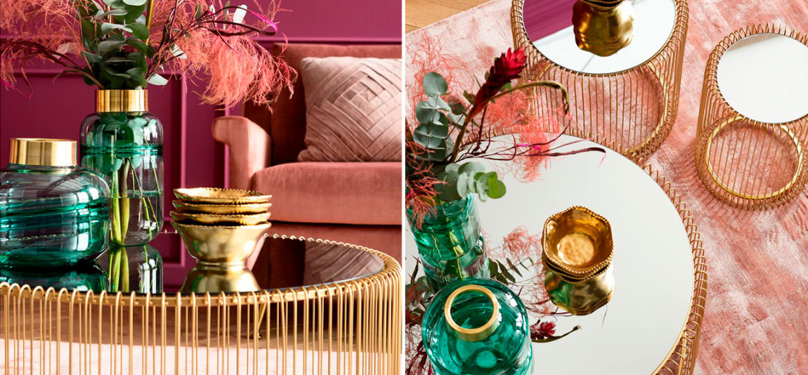 Кофейный столик золото круглый  Anthony