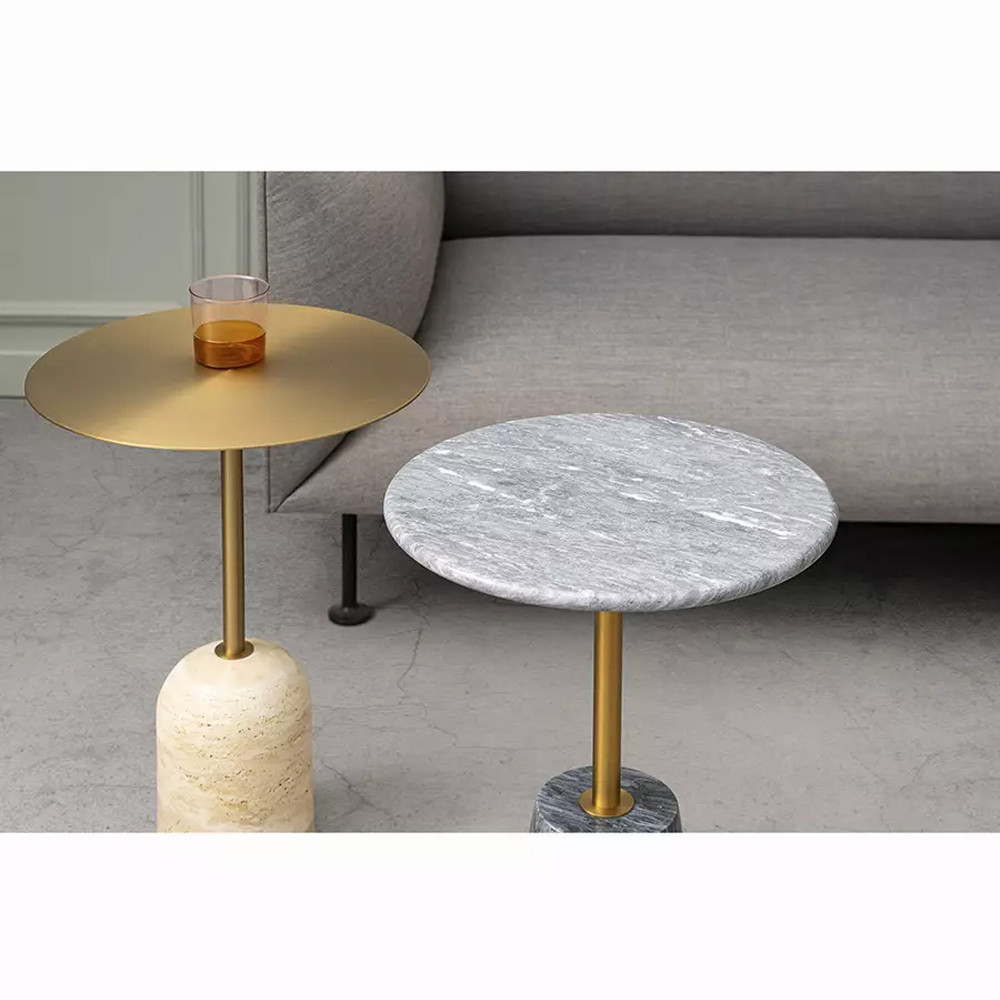 Кофейный столик круглый из мрамора серый Reliable Foundation