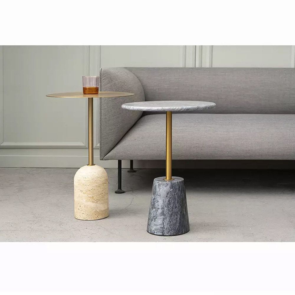 Кофейный столик круглый из мрамора серый Reliable Foundation