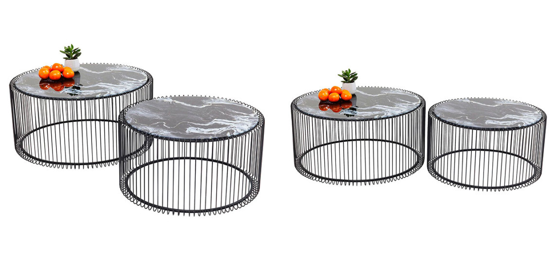 Кофейный столик круглый с мраморной столешницей Дуэт Anthony