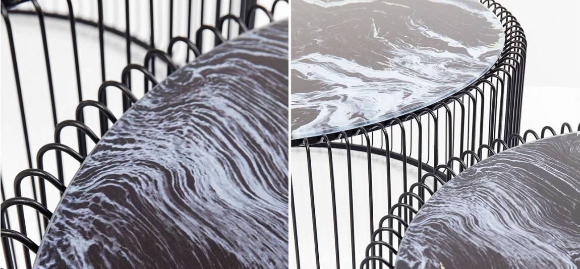 Кофейный столик круглый с мраморной столешницей Дуэт Anthony