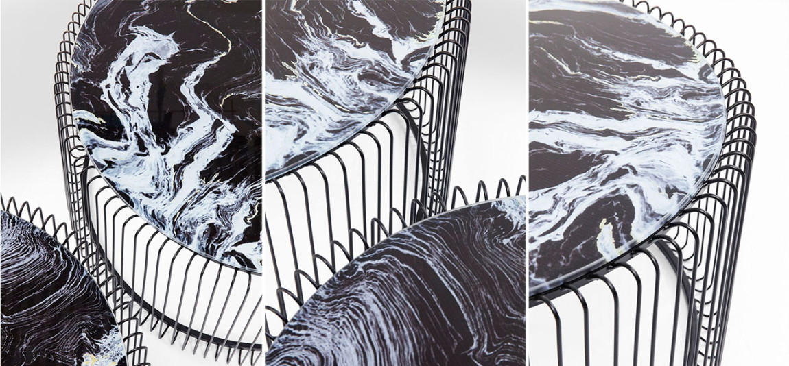 Кофейный столик круглый с мраморной столешницей Дуэт Anthony