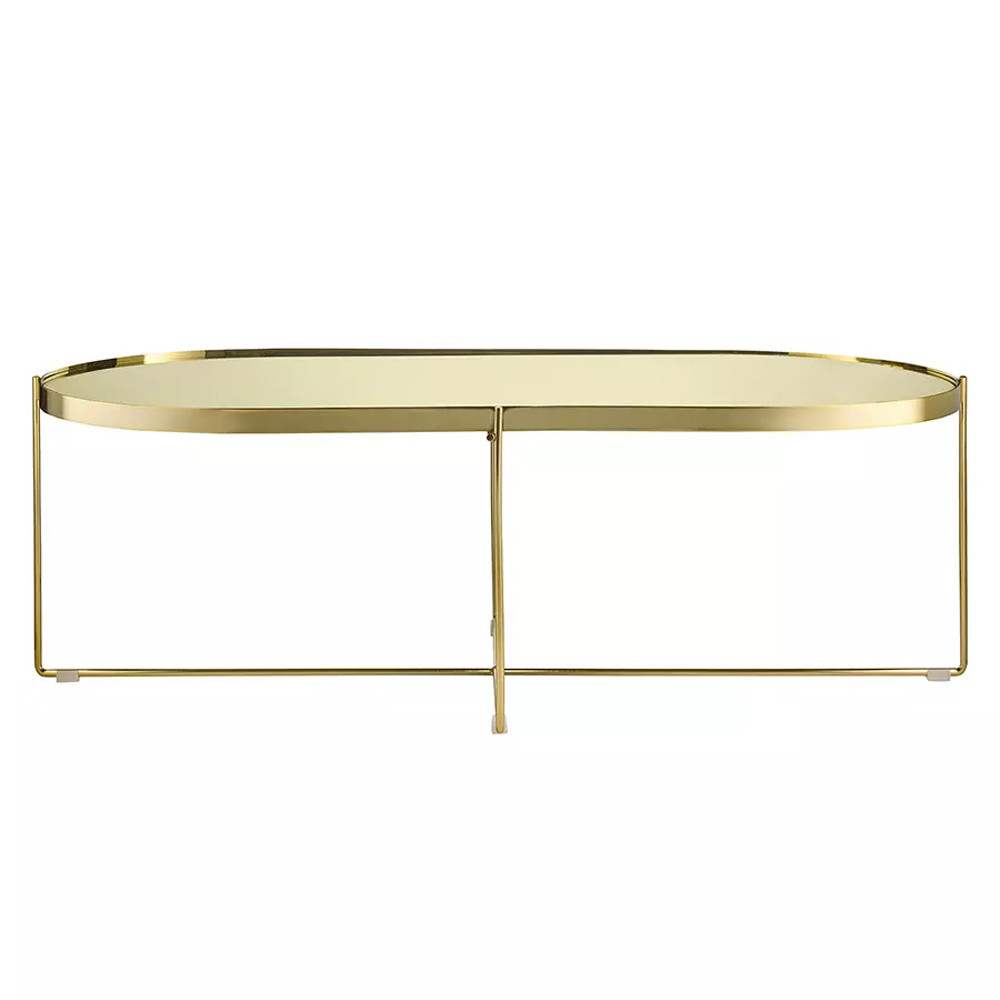 Кофейный столик овальный золотой Modern Mirror Gold Table