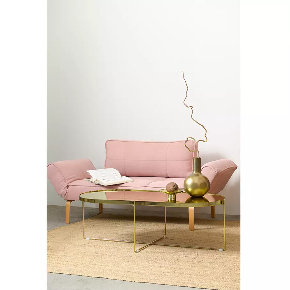 Кофейный столик овальный золотой Modern Mirror Gold Table