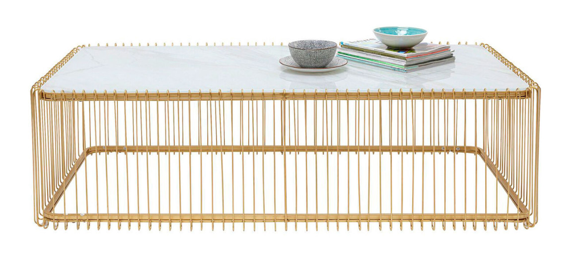 Кофейный столик прямоугольный золото Anthony