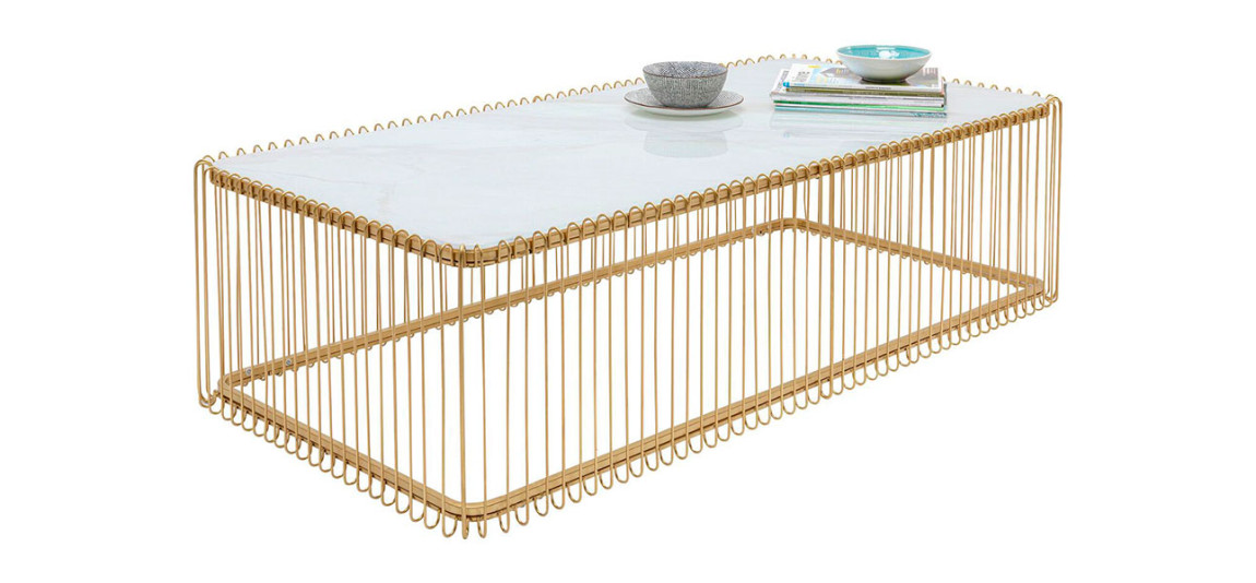 Кофейный столик прямоугольный золото Anthony