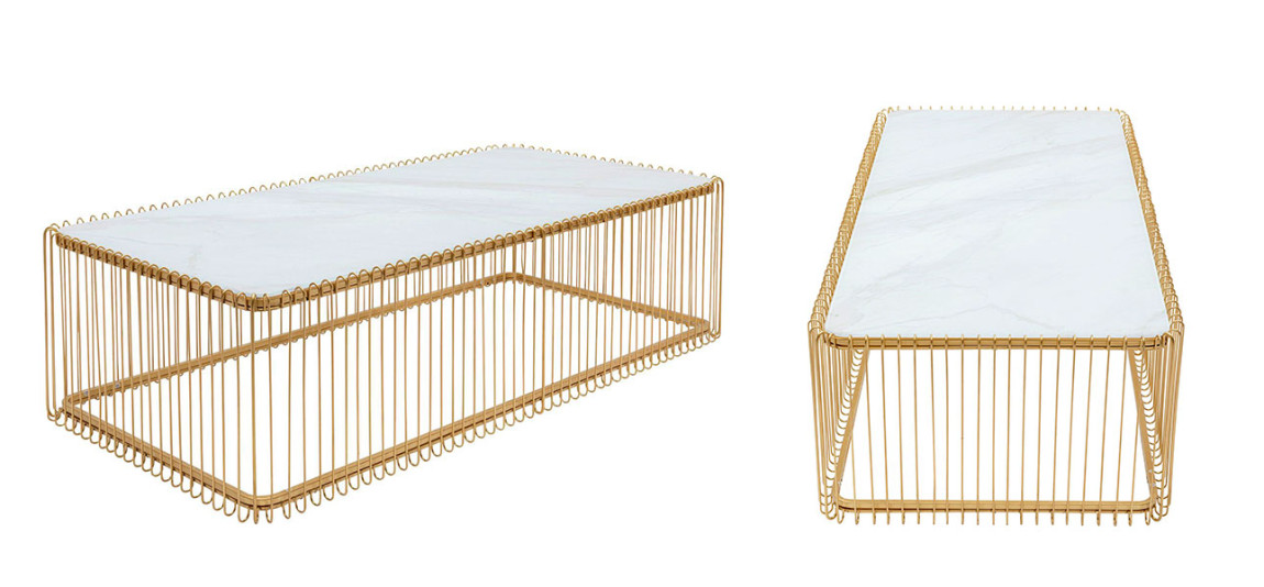 Кофейный столик прямоугольный золото Anthony