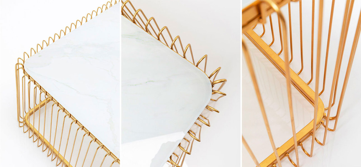 Кофейный столик прямоугольный золото Anthony