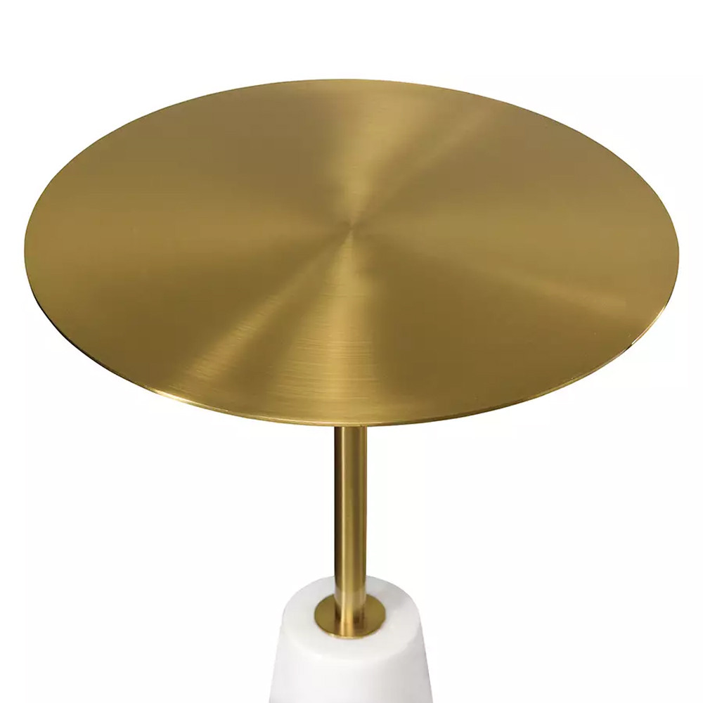 Кофейный столик с круглой столешницей на белом мраморном основании Original Foundation