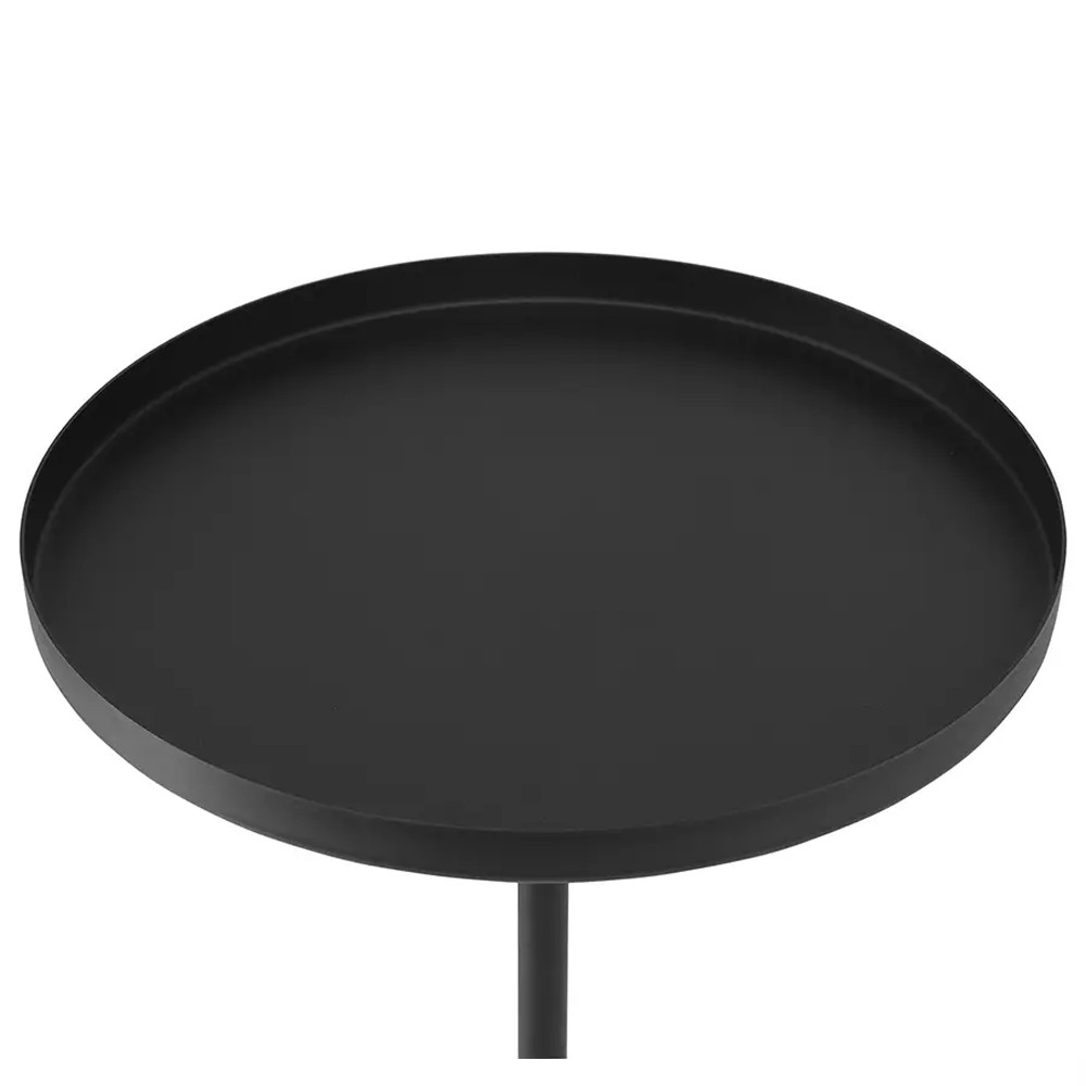 Кофейный столик с круглой чёрной столешницей и мраморным основанием Exquisite Practicality