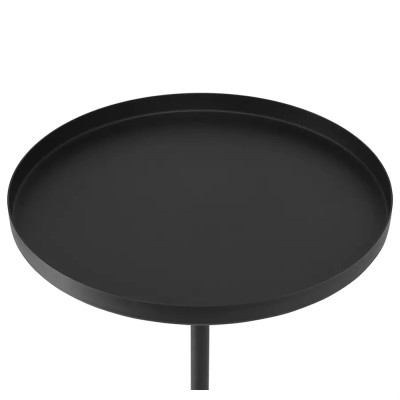 Кофейный столик с круглой чёрной столешницей и мраморным основанием Exquisite Practicality