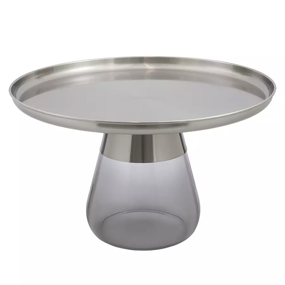 Кофейный столик с основанием из закаленного стекла Classic Round Gray Table