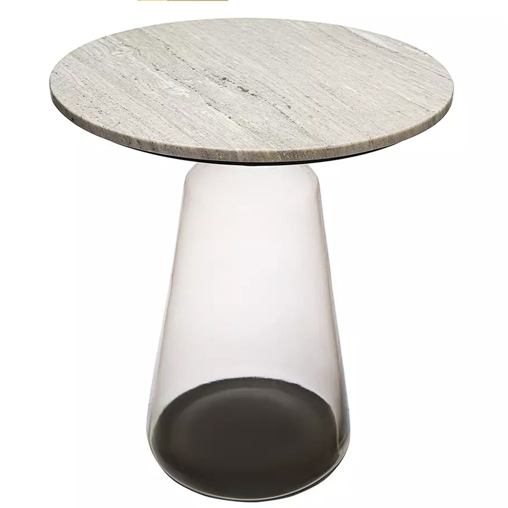 Кофейный столик с прозрачным основанием и столешницей с мраморным узором Transparent Base