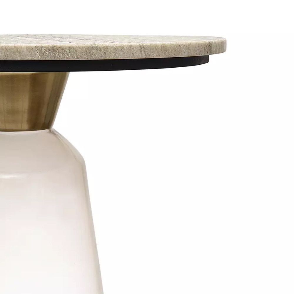 Кофейный столик с прозрачным основанием и столешницей с мраморным узором Transparent Base