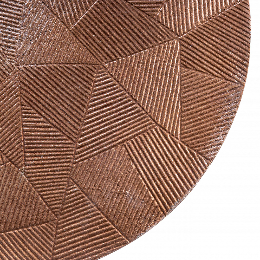 Кофейный столик с рельефной столешницей из металла Aplika Bronze