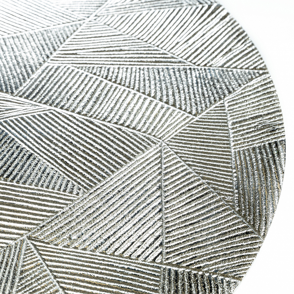 Кофейный столик с рельефной столешницей из металла Aplika Silver