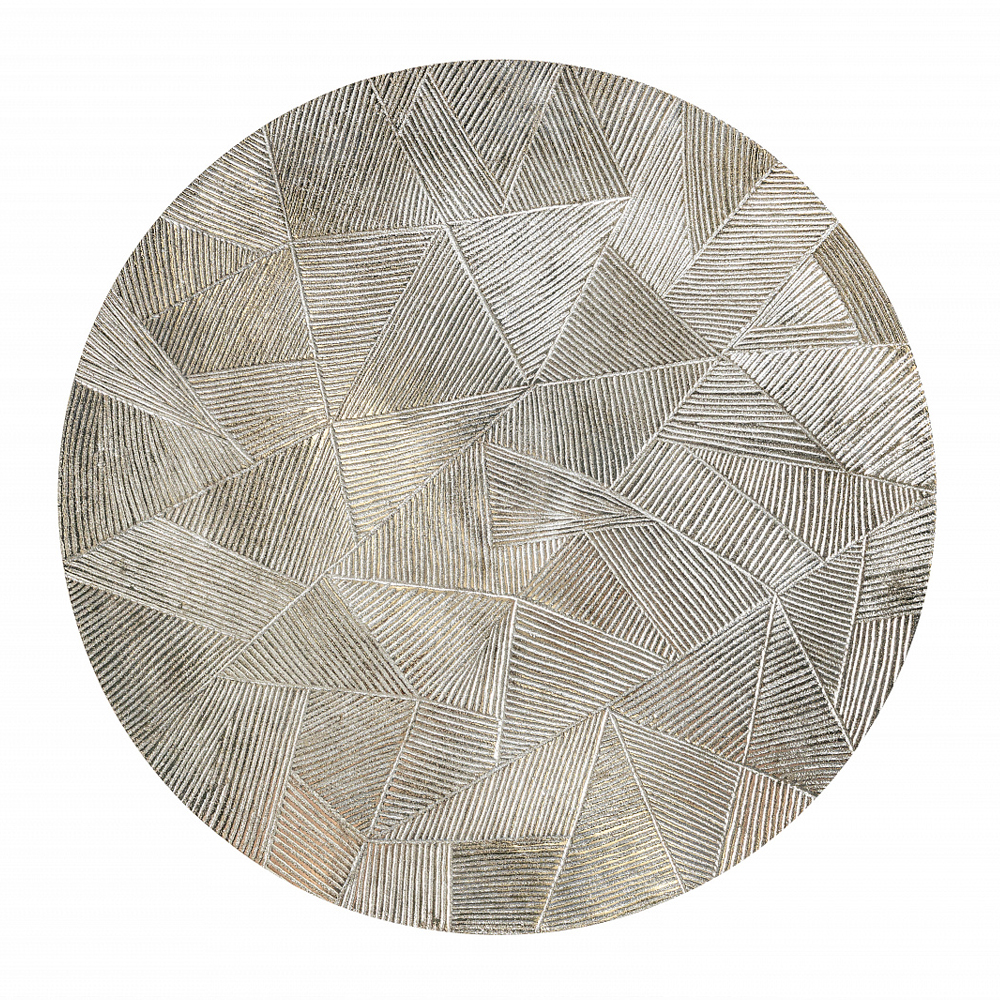 Кофейный столик с рельефной столешницей из металла Aplika Silver