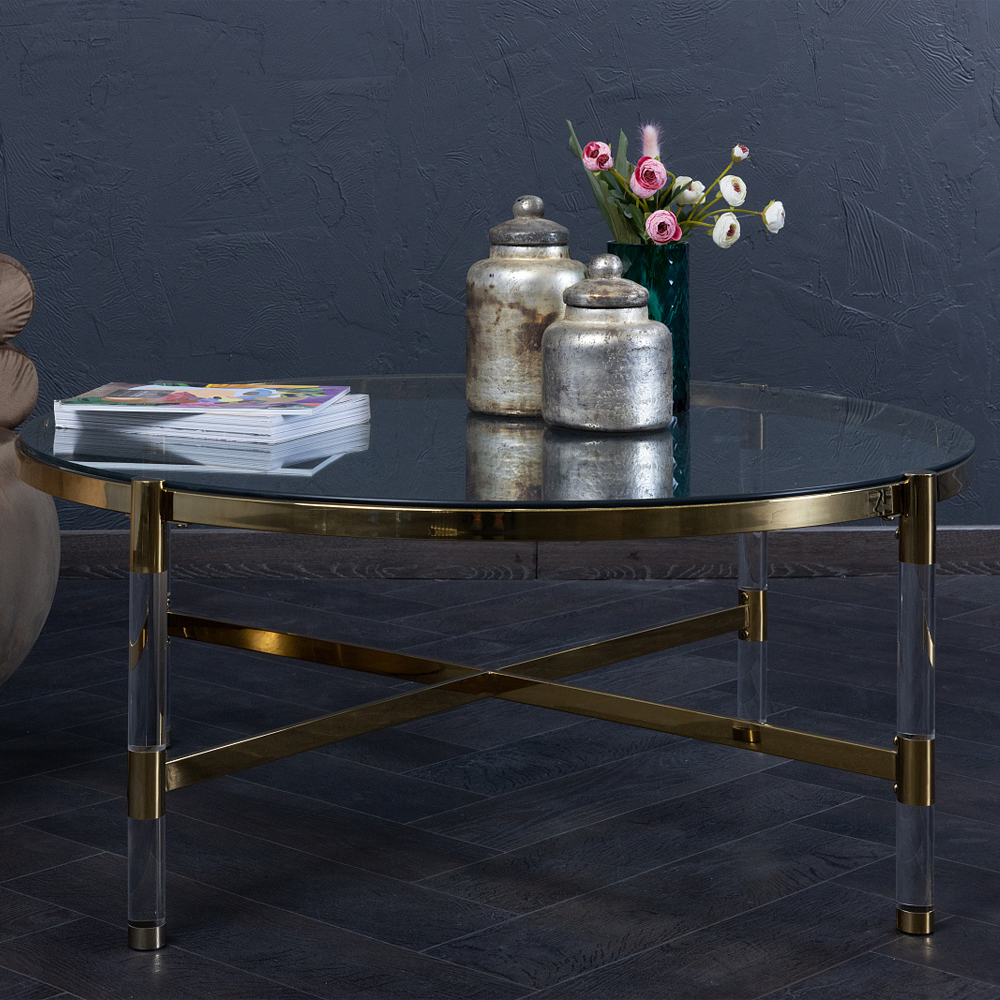 Кофейный столик со столешницей из стекла Crossy
