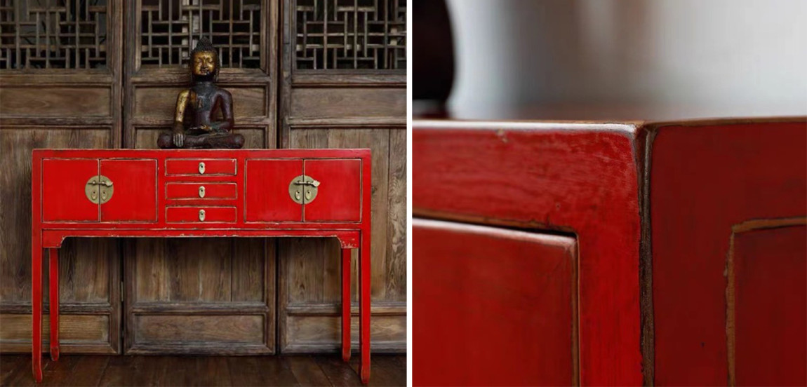 Красная Консоль в Китайском Стиле Red Console Chinese