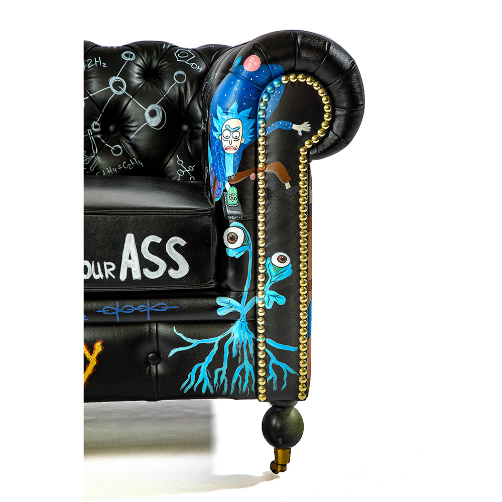 Кресло "Умный Умник" Rick and Morty graffiti chair натуральная кожа