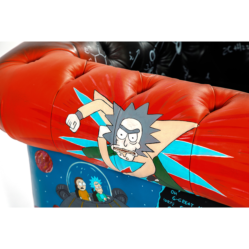 Кресло "Умный Умник" Rick and Morty graffiti chair натуральная кожа