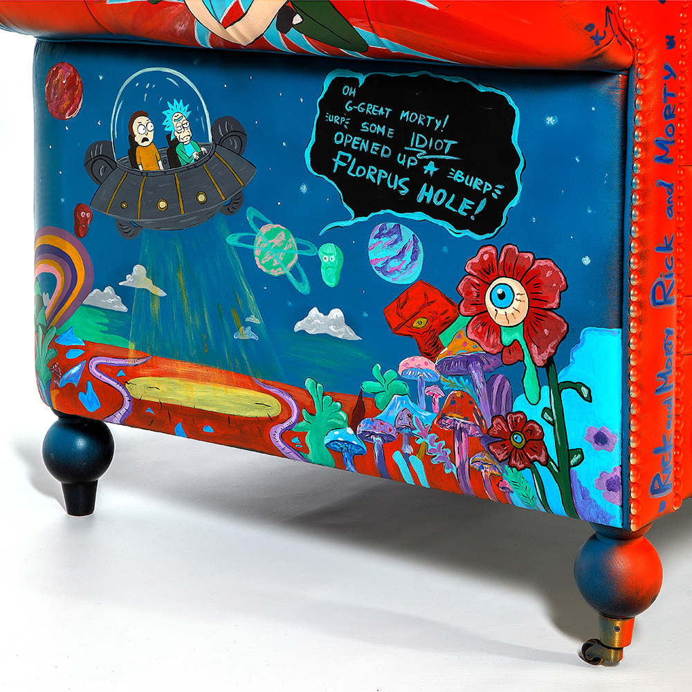 Кресло "Умный Умник" Rick and Morty graffiti chair натуральная кожа