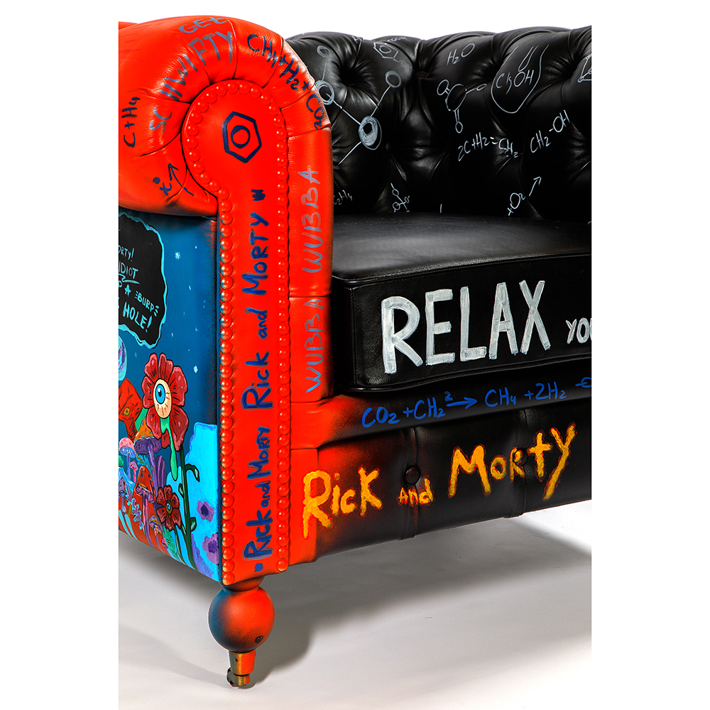 Кресло "Умный Умник" Rick and Morty graffiti chair натуральная кожа