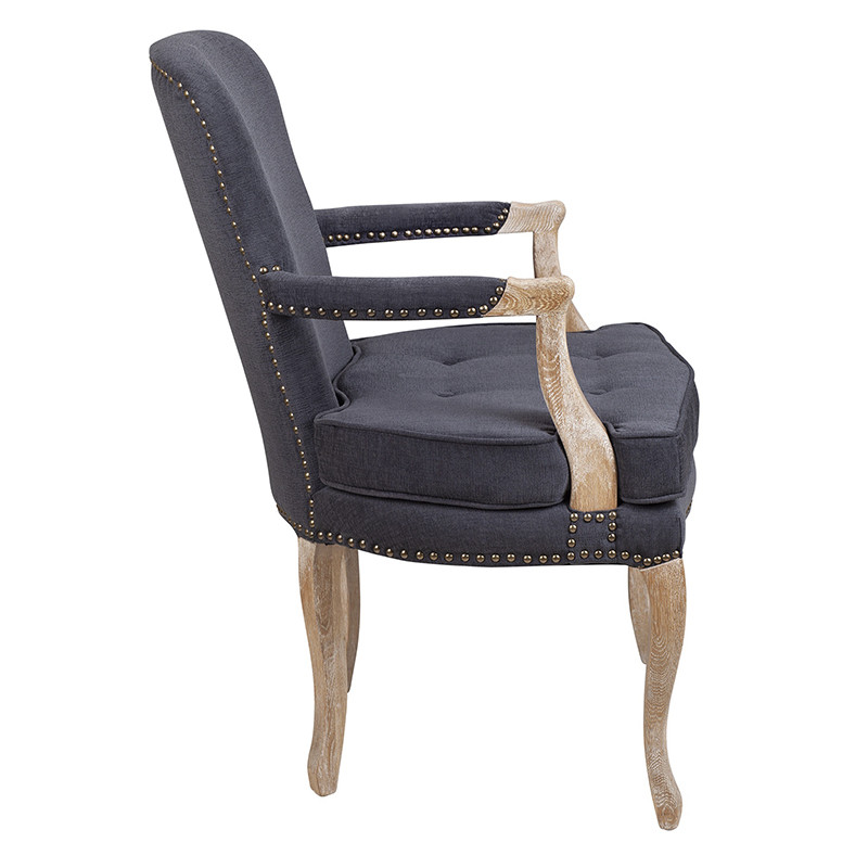 Кресло Aubrey Classical Armchair dark grey velour