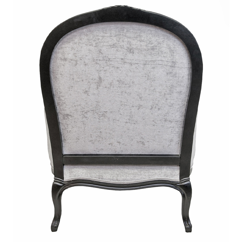 Кресло Ava Classical Armchair black and grey velour