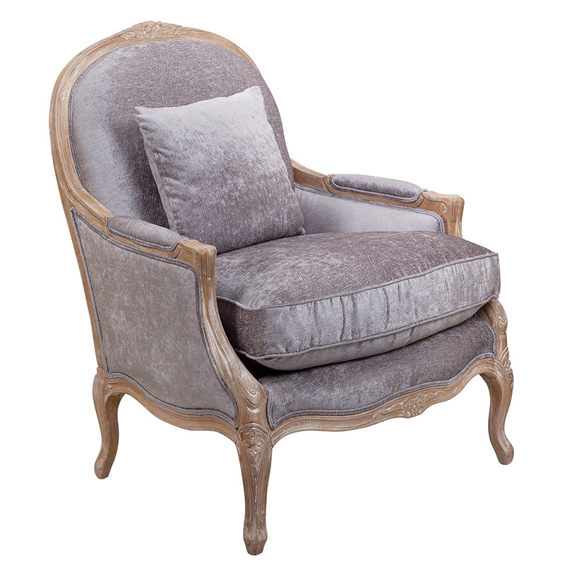 Кресло Ava Classical Armchair brown and grey velour