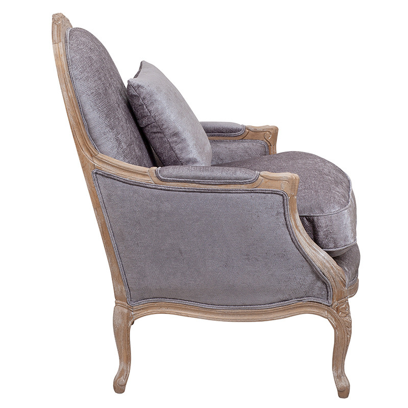 Кресло Ava Classical Armchair brown and grey velour