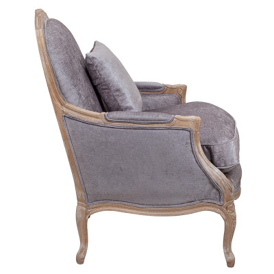 Кресло Ava Classical Armchair brown and grey velour