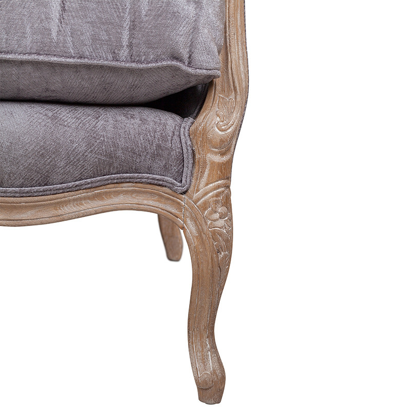 Кресло Ava Classical Armchair brown and grey velour